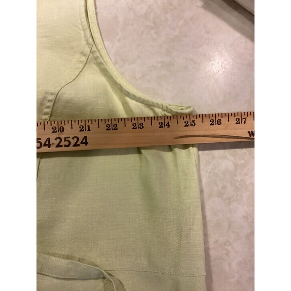J JILL Shift Dress Womens 22W Knee Sleeveless Linen Pullover Green Yellow - Picture 8 of 10